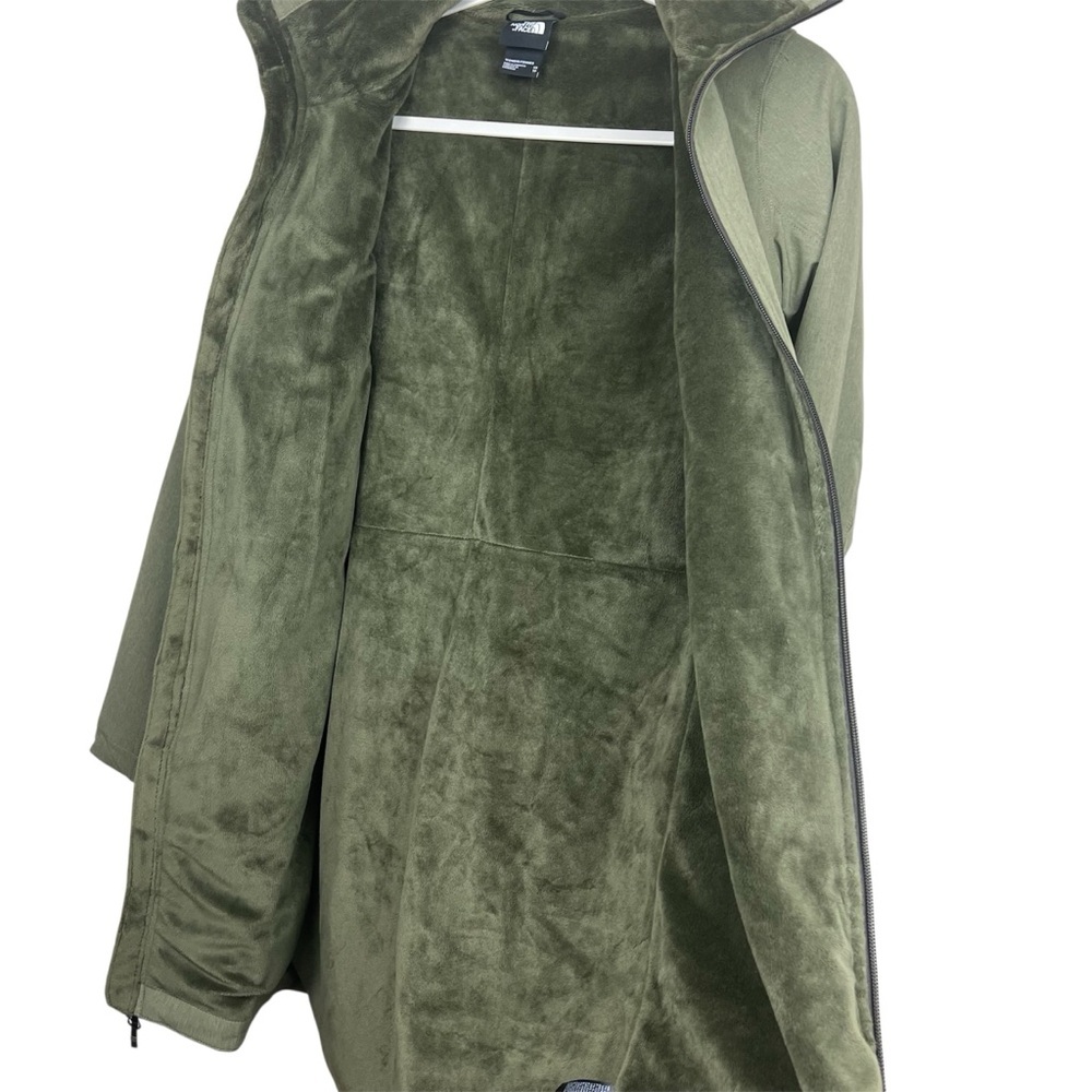 THE NORTH FACE Hooded Shelbe Raschel Parka Length Coat Olive Green Heather XS - Picture 3 of 7